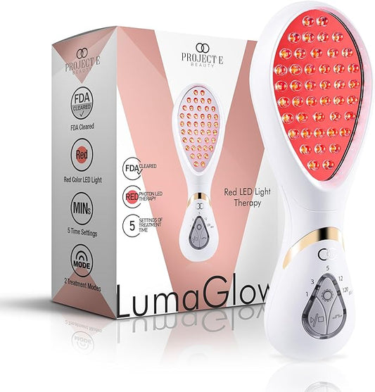 LumaGlow Red LED Light Therapy by Project E Beauty | Skin Rejuvenation and Anti-Aging | Diminish Fine Lines & Wrinkles