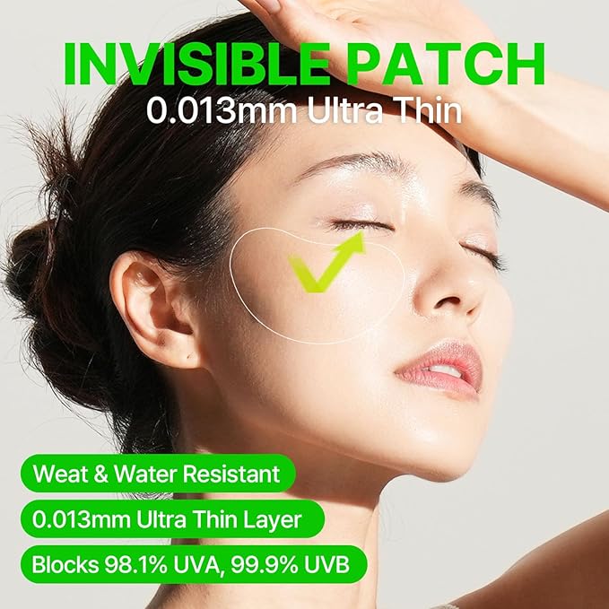 FRANZ - UV Patch UPF 50+ Sun Protection for Daily Outdoor Activities - Breathable Lightweight Comfortable - Peptide for Radiance, Wrinkles, Anti-Aging - 5 pairs