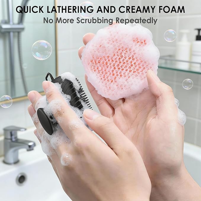 2 Pcs African Net for RamPula Face Scrubber, Facial Exfoliation Sponge Exfoliating Shower Scrubber Skin Smoother, Nylon African Face Sponge Net Great for Daily Use - White