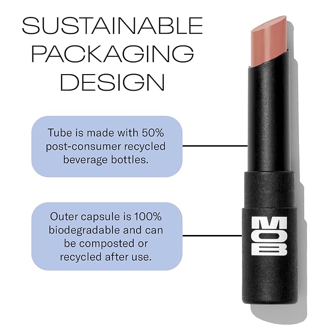 MOB Beauty Hydrating Shine Lip Balm M139 Cool Nude – Tinted Lip Balm Stick with Jojoba & Sunflower Oils, Clean Vegan Organic Lip Care for Nourished, Glossy Lips