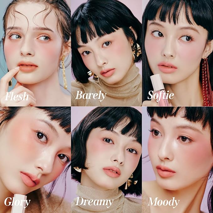 DEARDAHLIA Petal Drop Blush (Classy) - Weightless Buildable Liquid Blush with High-Pigment, Long-lasting Dewy Finish, Natural Flush. Hydrating, Vegan, Cruelty-Free Korean Makeup for Cheeks. 0.14 oz