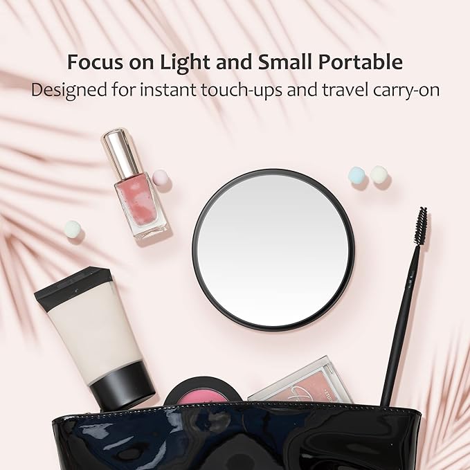 MIYADIVA 20X Magnifying Mirror, Small Travel Mirror with Suction Cup and Tweezers, 3.5 Inches