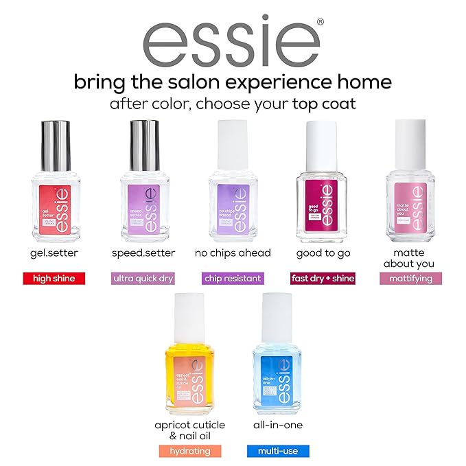 essie All-In-One Base Coat + Top Coat + Strengthener Nail Polish, 0.46 Ounces (Packaging May Vary)