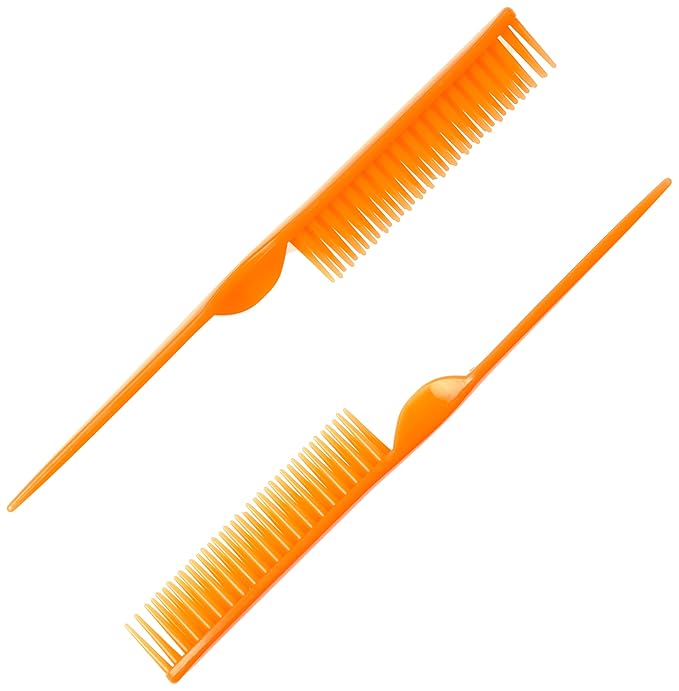 3 Row Styling Comb For Detangling, Defining And Separating Curls (Orange)
