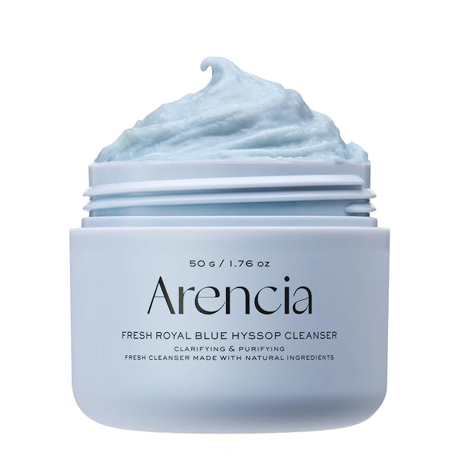 Arencia Hyssop Brightening & Deep-Cleansing Face Scrub & Exfoliator - All Skin Types, For Sebaceous Filaments & Blackheads (1.76oz)