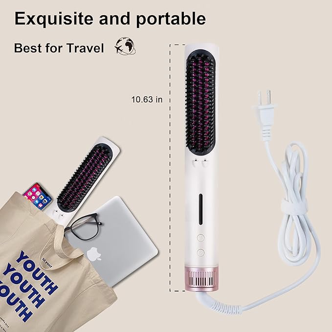 Hair Straightener Brush - Straightening Comb with Negative Ions for Women, Professional Styling Tools, Anti-Frizz