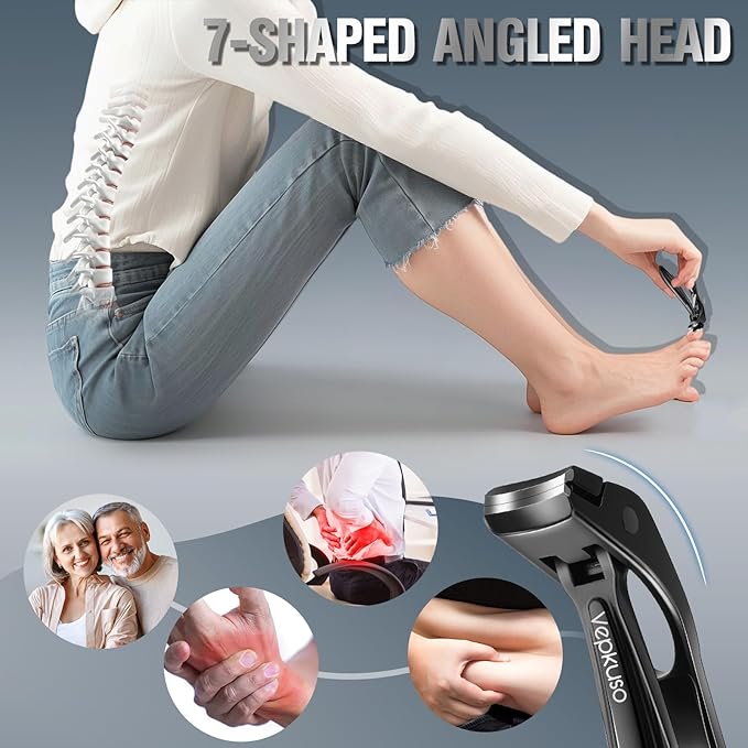 Toenail Clippers & Nail Clippers Set for Seniors - Heavy-Duty Long Handled Toenail Clippers for Thick Toenails, Men & Women | Hygienic Manicure Set | Gift Idea