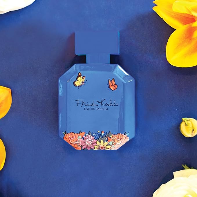 Frida Kahlo Blue Eau de Parfum for Women – Floral Gourmand Fragrance with Agave, Coconut, Jasmine, Orange Blossom, Mexican Vanilla & Amber Long-Lasting Perfume – 1.7 oz Lacquered Bottle Made in USA