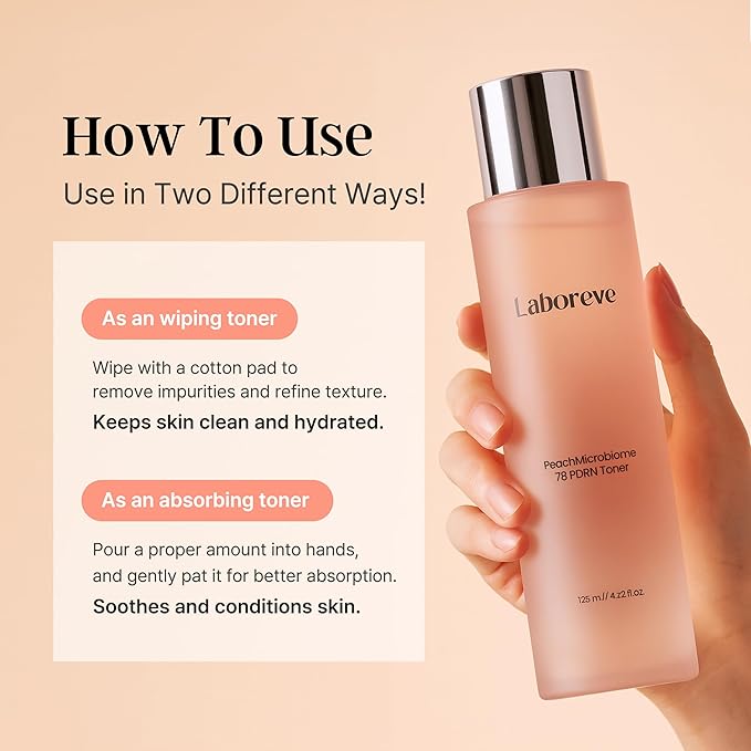 PeachMicrobiome 78 PDRN Toner | Vegan Peach PDRN Skin Barrier Toner | Niacinamide, Panthenol, Allantoin | Barrier Repair, Radiance & Soothing Care, Rebalancing Skin | Korean Skin Care