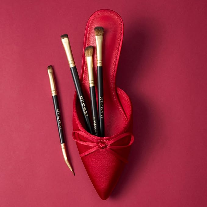 LAURA GELLER NEW YORK Shadow Skills 4-Piece Brush Set - Essential Eyeshadow Brushes - Pack of 4