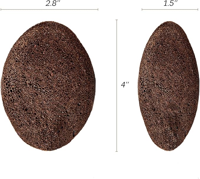 Pumice Stone - Natural Earth Lava Brown - Callus Corn Remover for Feet Heels and Palm - Pedicure Exfoliation Tool - Dry Dead Skin Scrubber - Health Foot Care