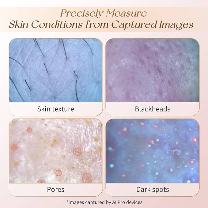 AI-Powered Custom Skincare Facial Device with Red Light Therapy for Anti-Aging, Firming, Lifting & Better Absorption, Face Massager Tool Paired with HD Camera to Detect Skin Condition