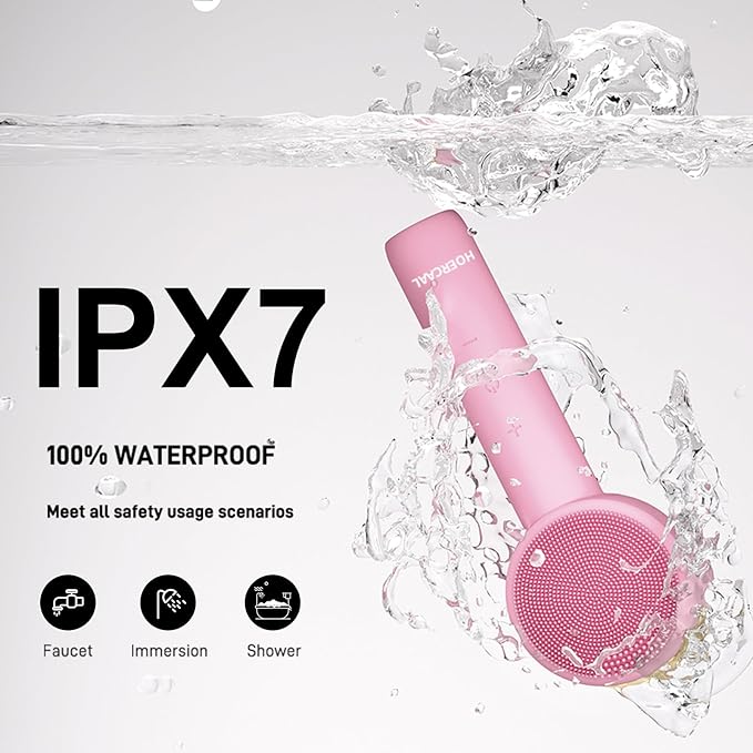 Facial Cleansing Brush Electric – Rechargeable Silicone (Pink)