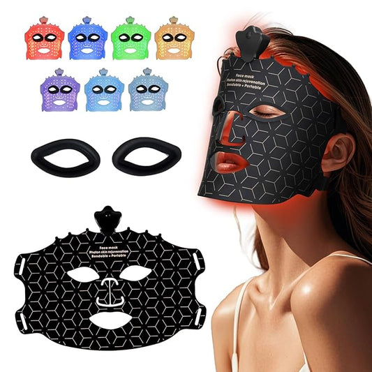 Red Light Mask for Face Women - 7 Colors Red Light Face Mask, Face Mask Skincare at Home, Cordless Device, Skin Care Mask Suitable for Women