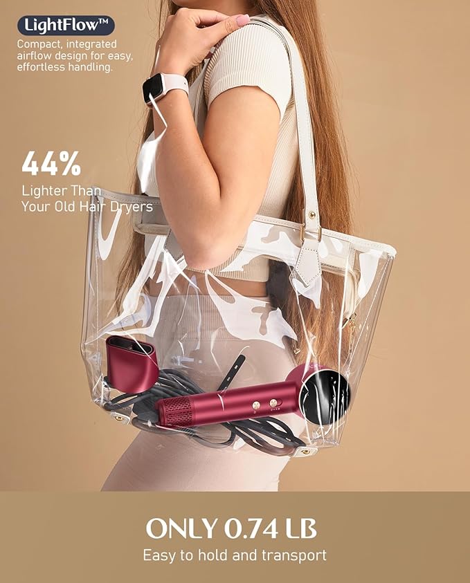 Fanttik Solo SonicDry H10 APEX 80% Faster Drying with 110,000 RPM Brushless Motor Hair Dryer, 56dB Low-Noise, 0.74lb Ultra-Light Blow Dryer, Ionic Tech for Travel, Home, Salon - Red