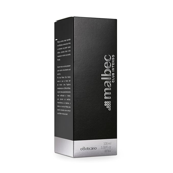 Malbec Intenso Eau De Toilette by O Boticário, Cologne For Men, Long Lasting Men's Fragrance, French Oak Barrel-Aged Red Wine & Woody Fresh Scent, 3.4 Ounce