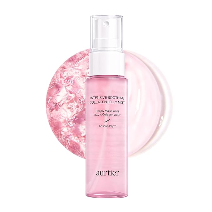 Intensive Soothing Collagen Jelly Mist, Deep Hydrating Pink facial mist, Elasticity Moisturizer, Dewy Glow Spray, Hyaluronic Acid, Lightweight Gentle for All Skin, Korean skin care 1.01 fl oz