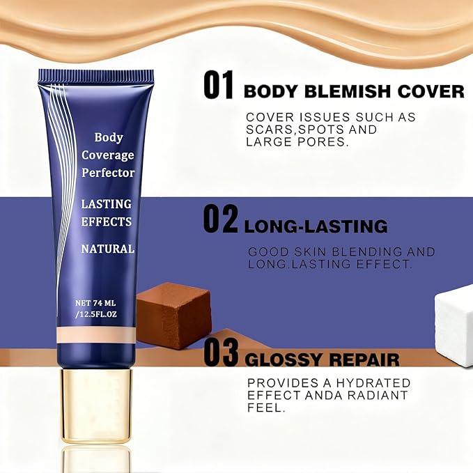 Body Coverage Perfector, Tattoo Cover Up Makeup, Waterproof, Leg & Body Makeup, Transfer-Resistant Perfector Skin Coverage, Long Lasting (1pc)