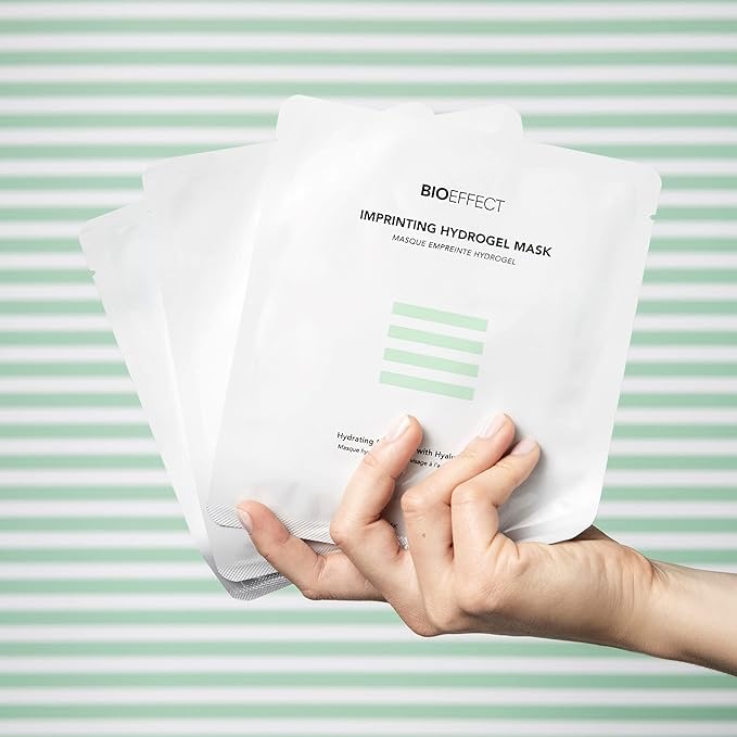 Bioeffect Imprinting Hydrogel Facial Skincare Mask 6-Pack with Hyaluronic Acid is Deeply Moisturizing, Skin Plumping and Fast Absorbing, A Hydrating Gel Sheet Mask Beauty Treatment, Alcohol-free
