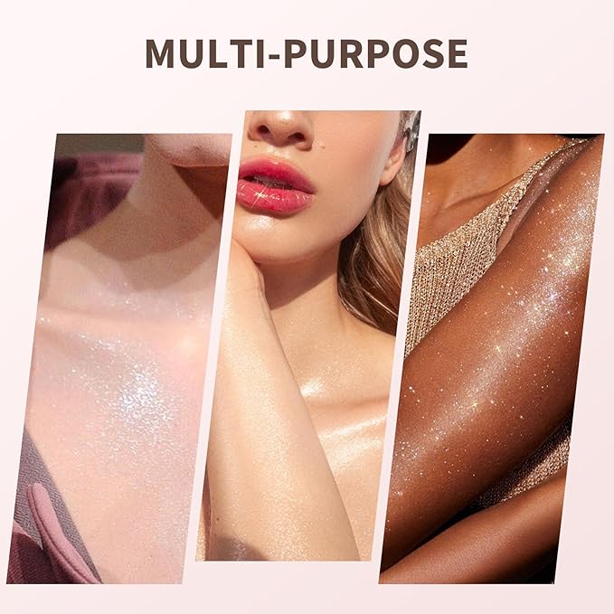 Color Nymph Makeup Highlighter Glitter Stick, Liquid Gel Highlighter For Face Eye Body Chameleon Shimmer Glow Makeup Highlighters With Sponge Tip - 06# Fluorescent Pink