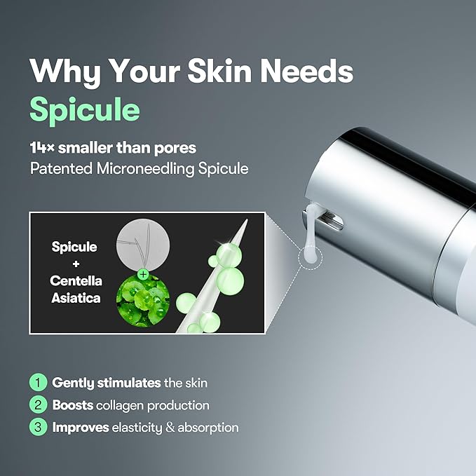 VT COSMETICS CICA Reedle Shot 700, Spicule Microneedling Serum for Pore Care&Exfoliation, Exosome&Centella Asiatica for Glass Skin, Acne&Blemish Care, Korean Liquid Skin Booster (1 Fl Oz / 30ml)