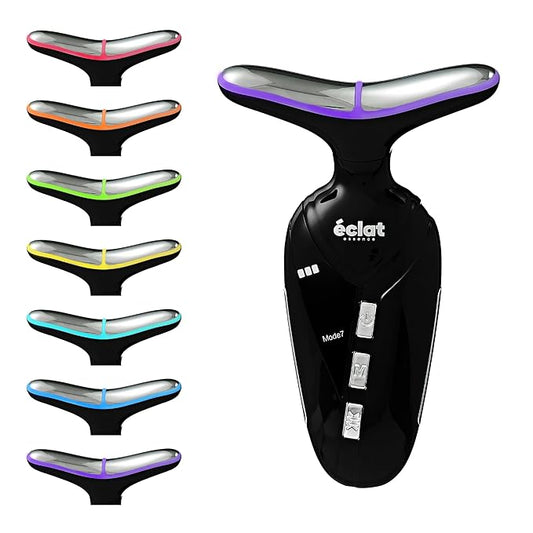 Éclat Facial Massager for Lymphatic Drainage, Face, Neck & Body Tool for Skin Care, Heated Electric Beauty Device for Wrinkles, Fine Lines, Puffy Skin, Lifting, Firming, Sculpting with 7 Light Therapy