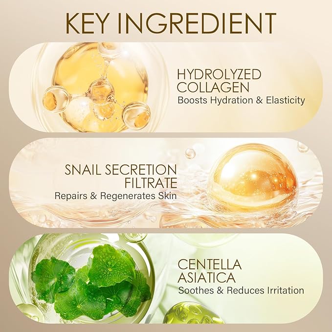 Microcurrent Conductive Gel Hydrating Collagen Leave-On Primer for Face Conductivity Gel with Hyaluronic Acid Snail Mucin Centella Asiatica Fragrance-Free Paraben-Free Work with Facial Device