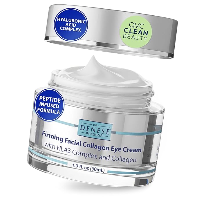 Dr. Denese SkinScience Firming Facial Collagen Eye Cream 1oz – Hydrating Under Eye Treatment with Hyaluronic Acid, Peptides & Ceramides for Puffiness, Dark Circles, Fine Lines – Cruelty-Free Skin Care