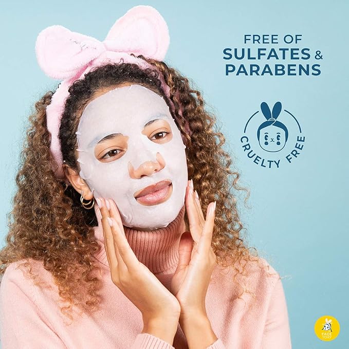 FACETORY K Beauty Face Mask Skin Care - SOS SAVE OUR SKIN RESTORING Sheet Mask with Royal Jelly & Aloe | De-Stress, Dewy Skin (10 Pack)