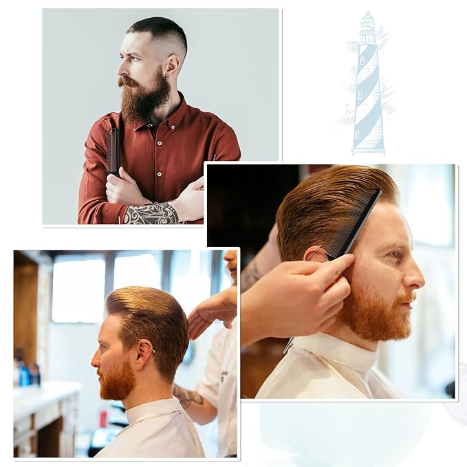 Rat Tail Combs Set: 3Pcs Long Steel Pin Teasing Combs for Salon Hair Stylists, Metal Parting Combs for Women (Purple, Black, Pink)