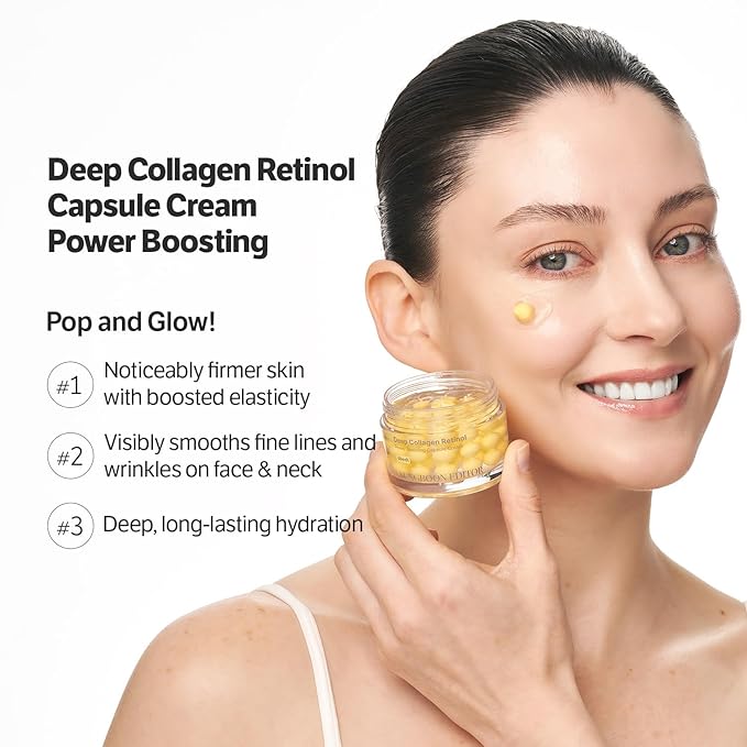 SUNGBOON EDITOR Deep Collagen Retinol Capsule Cream | Skin Revitalizing Cream for Fine Lines, Firm-looking & Dry Skin | White Spicules + Collagen + Retinol | Korean Skincare, 1.69 fl.oz