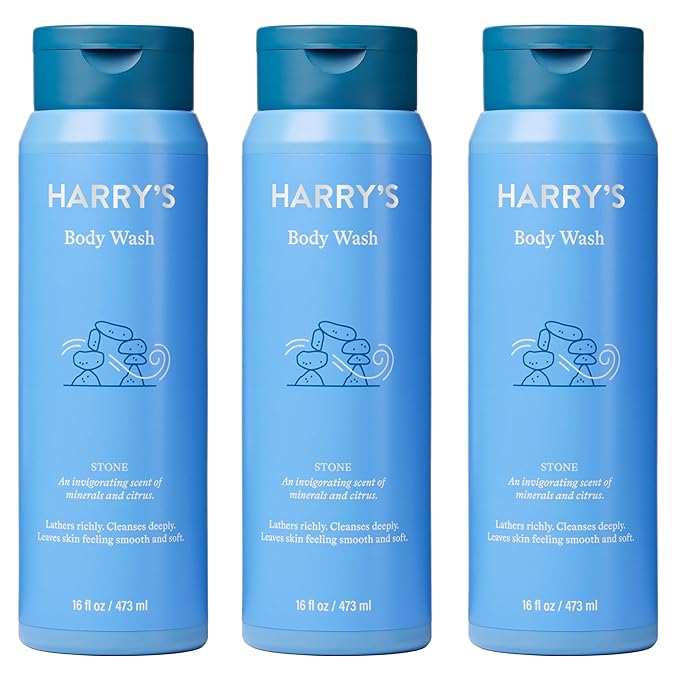Harry's Men's Body Wash Shower Gel - Stone, 16 Fl Oz (Pack of 3)