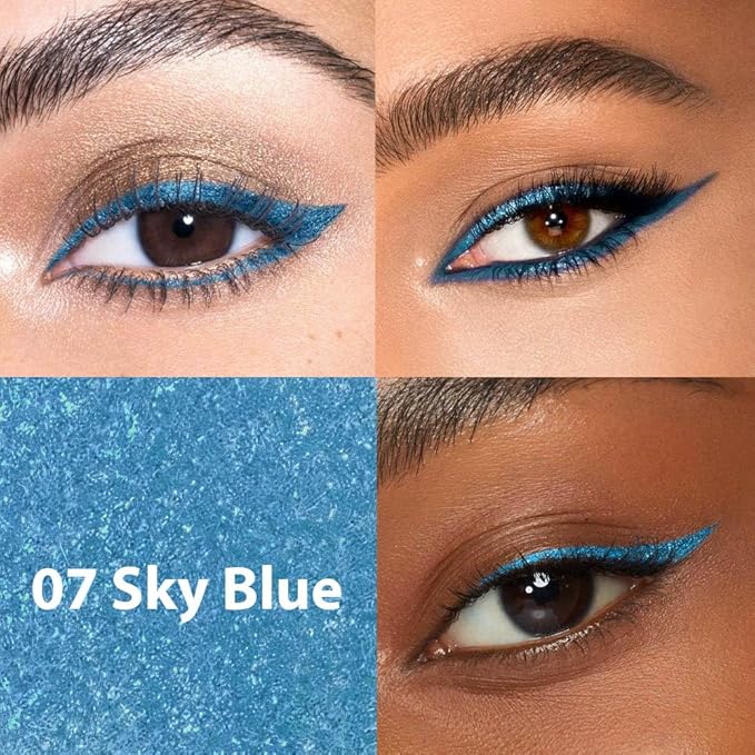 Kaely Sky Blue Waterline Pencil Eyeliner, Sharpenable Multi-Use Gel Eyeliner Pencil, Eye Liner Waterproof Smudge proof, Smooth Eye Makeup Liners, delineador de ojos contra el agua, 07