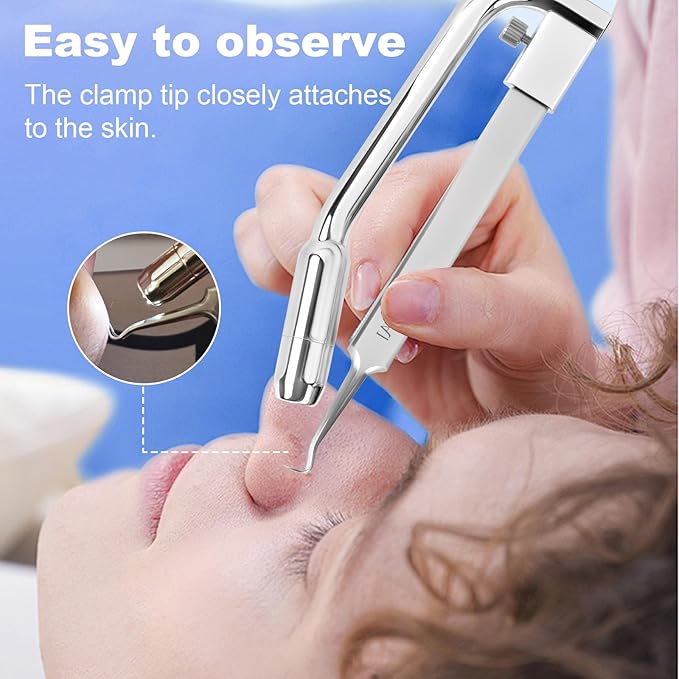 Black Head Remover for Face Tool Professional Pimple Popper HD Camera,30 Times Magnification 1080P, (Silver)