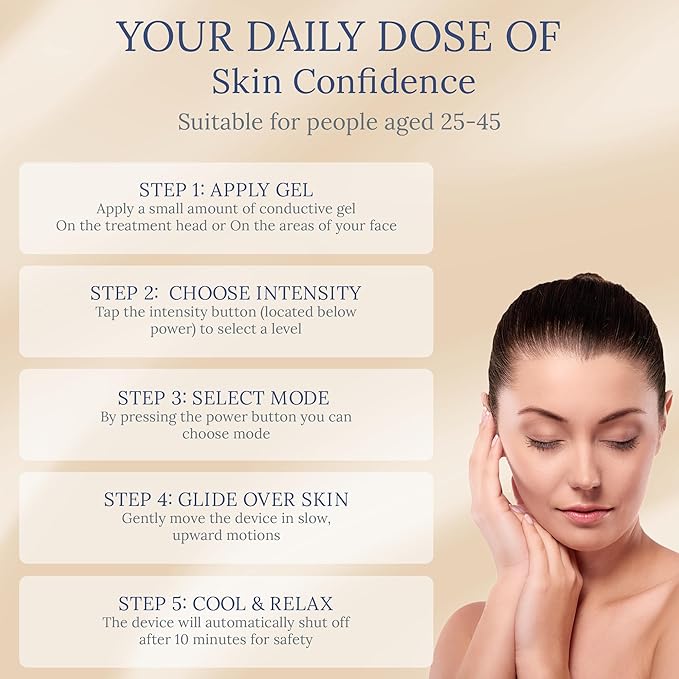 Skin Firming Facial Device, 6-in-1 Beauty Device for Home Use, 5-Level Skin Rejuvenation and Toning Tool for a Radiant Glow