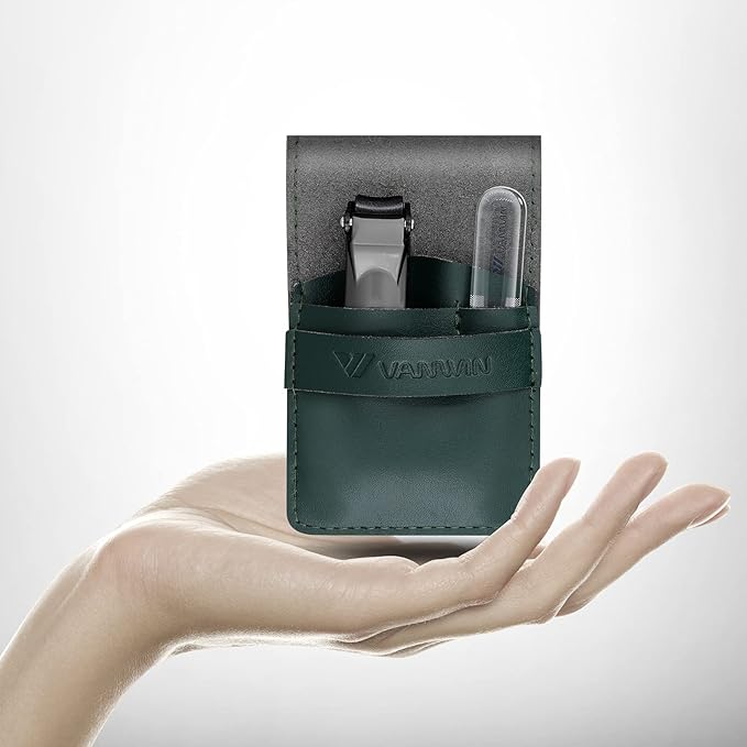 Nail Clippers with Catcher, No Splash Fingernail Toenail Clippers with Sharp Curved Blade and Glass Nail File, Wide Jaw Opening Stainless Steel Nail Cutter Trimmer for Seniors Adult Men Women