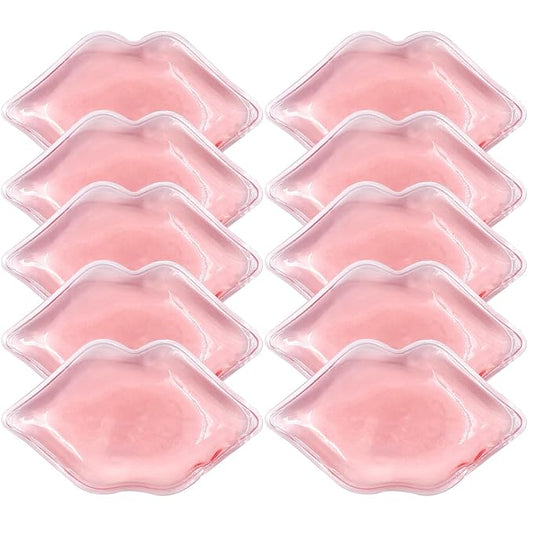 Lip Ice Pack for Cosmetic (10 PCS) - Reusable Lip Shape Ice Packs to Relieve Pain and Reduce Swelling