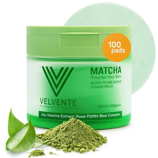 Matcha Toner Pads Recovery & Refining, Rose PDRN Facial Pads for Acne-Prone, Dark Spot, Redness, Anti-Aging, Brightening & Exfoliating, All-in-One Skin Treatment, Korean Skin Care, 100 Pads
