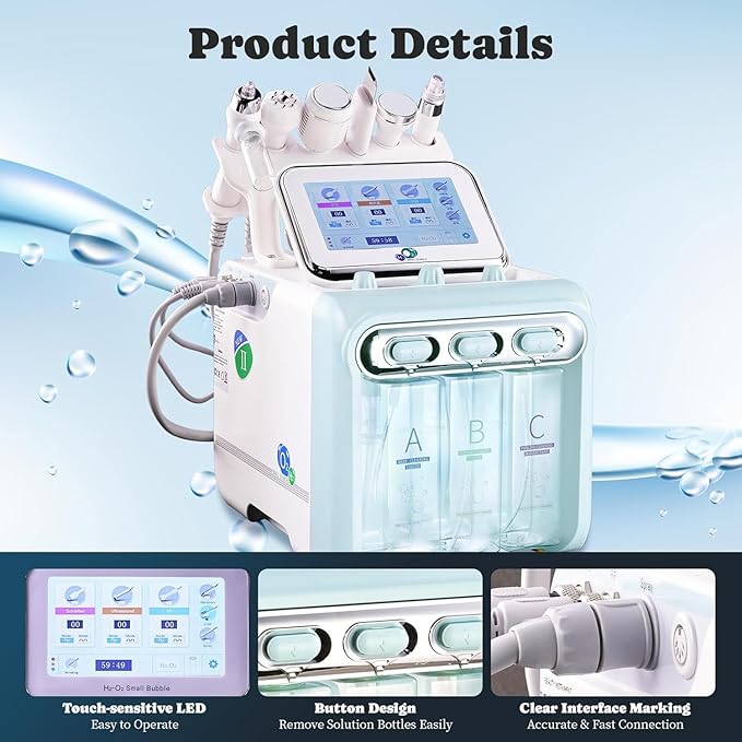 7 in 1 Facial Care Machine - Multifunctional Face Device with Vacuum Jet, Hydration Exfoliation for Home and Beauty Salon Use [Dedicated Site for Technical Support, Tutorials and Warranty]