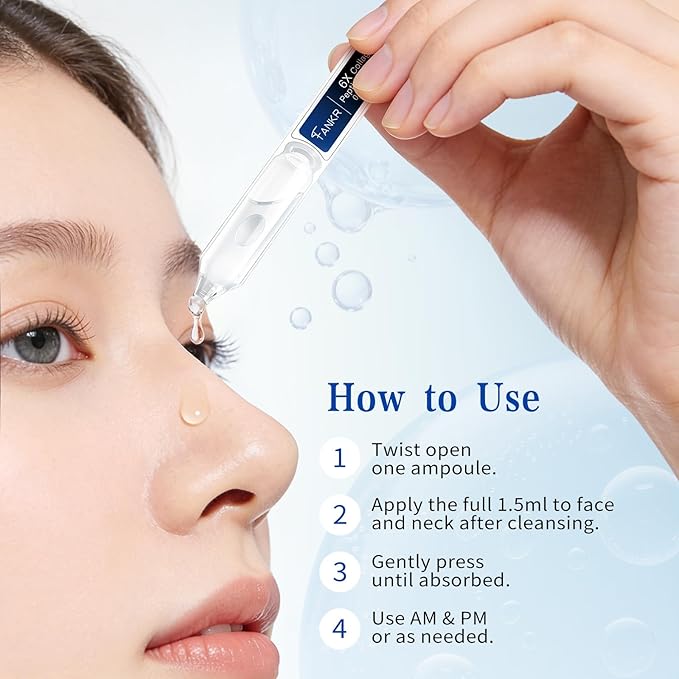 6X Collagen Peptides Serum for Face – Triple Collagen, Matrixyl 3000, Centella & Ectoin – Anti-Aging Facial Serum for Firming, Smoothing & Hydration | 30e x 0.05 Fl.oz (30 x 1.5ml)