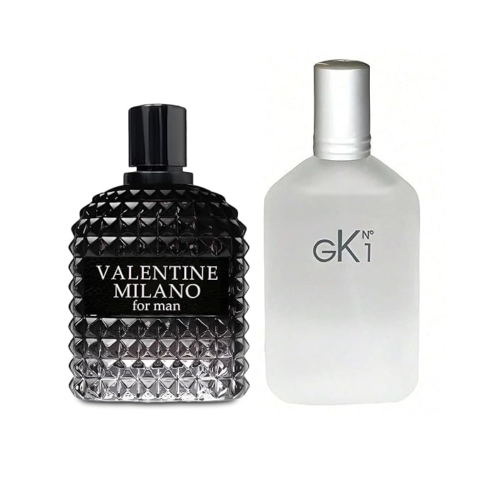2PCS Valentine Milano/GK N1 Eau De Toilette for Men-Fresh,Romantic Scent Perfume for Men 3.4 Fl Oz Each Mens Cologne For All Skin Daily Used