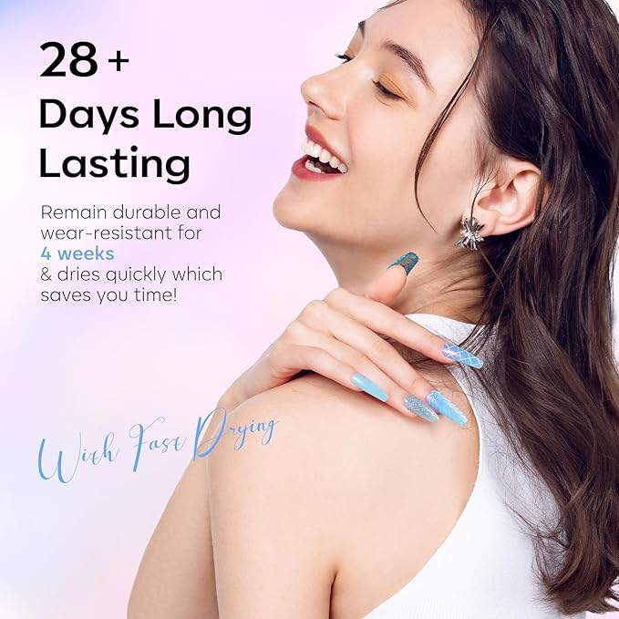 modelones Chameleon Gel Nail Polish Set - 6 Colors Glitter Pink Blue Yellow Gel Polish Starter Kit Soak Off Phantom Nail Polish Kit Nail Lamp Manicure Nail Art DIY Salon Home Holiday Gift for Girl