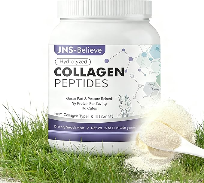Collagen Peptides Powder for Skin, Hair and Nails, Bovine Hydrolyzed Collagen Peptides for Women and Men, Unflavored Protein Supplements, 16 oz, 45 Servings