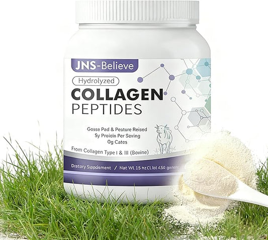 Collagen Peptides Powder for Skin, Hair and Nails, Bovine Hydrolyzed Collagen Peptides for Women and Men, Unflavored Protein Supplements, 16 oz, 45 Servings