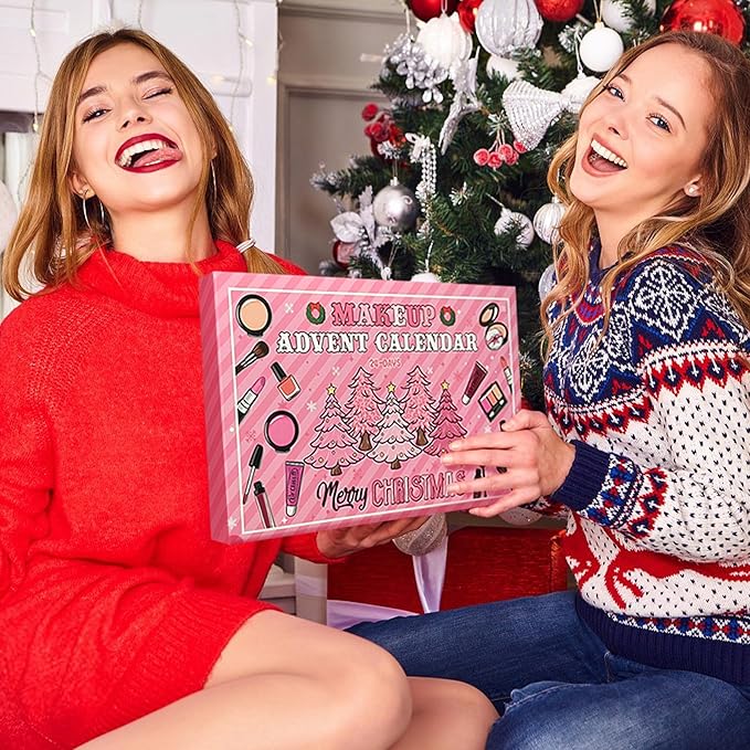 Makeup Advent Calendar 2025 Teen Girls Women Beauty Make Up Advent Calendar 24 Days Christmas Countdown Makeup Gift Set for Women Teen Girls