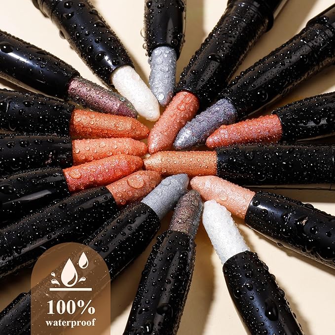 Cream Waterproof Hypoallergenic Eyeshadow Stick, long wear Metallic Glitter Matte Eye Shadow Pencil With Makeup Brush, Eye Brightener, 24 Matte Clay