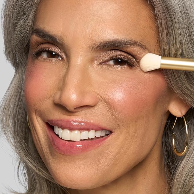 LAURA GELLER NEW YORK Limited-Edition Dual-Ended Cheek + Eyeshadow Brush, Travel-Friendly 2-in-1 Tool