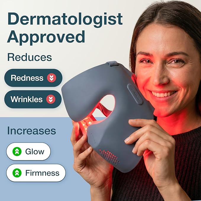 myhalos® Red Light Therapy Face Mask - Medical-Grade LED Light Therapy Device with Nir-Infrared (1072 nm), Red (633 nm) & Blue (460 nm) Light - Anti-Aging Skin Treatment for Wrinkles & Fine Lines