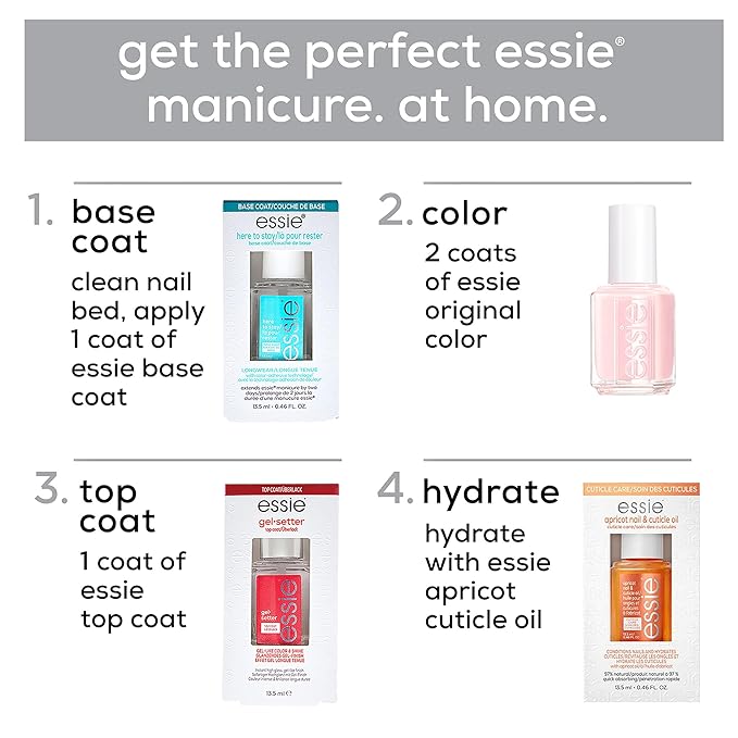 essie All-In-One Base Coat + Top Coat + Strengthener Nail Polish, 0.46 Ounces (Packaging May Vary)