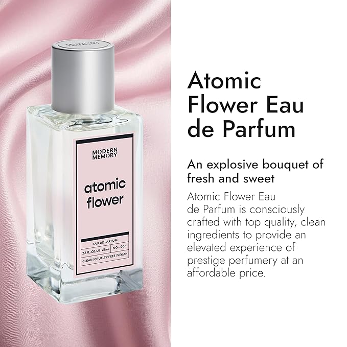 Modern Memory Atomic Flower Eau de Parfum for Women, 2.5 fl oz - Notes of Freesia Petals, Pink Rose & Vanilla
